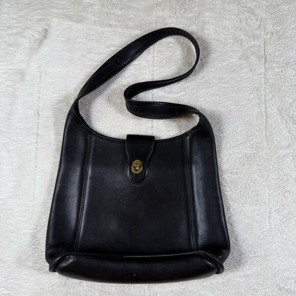 90'S Coach Old Coach Turnlock Shoulder Bag Vintage genuine leather ivory Vintage Second Hand